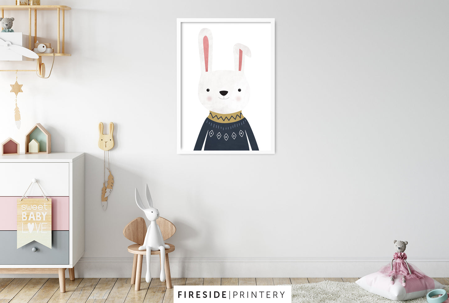 Woodland Bunny in Blue
