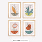 Commingled Flora Set of Four